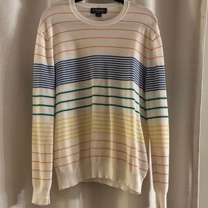 Brooks Brothers Supima Cotton Country Club Preppy 90s Sweater Men's XL Rainbow